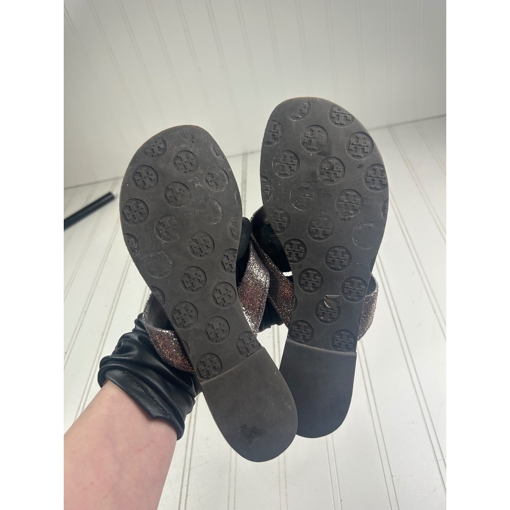 Tory Burch Vintage Y2K Metallic Logo Flip Flop Sandals Women's Size 8-8.5 - Picture 8 of 8